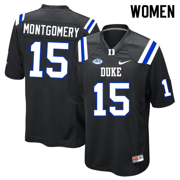 Women #15 Nakeie Montgomery Duke Blue Devils College Football Jerseys Sale-Black